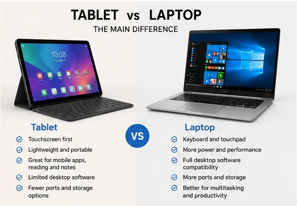 Tablet vs laptop main differences
