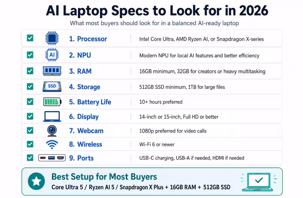 AI Laptop Specs to Look for in 2026