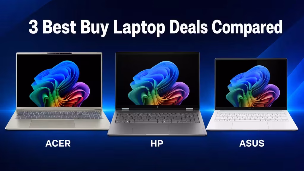 Acer Swift Go 16, HP OmniBook X Flip 16, and ASUS Zenbook S14 laptop deals compared